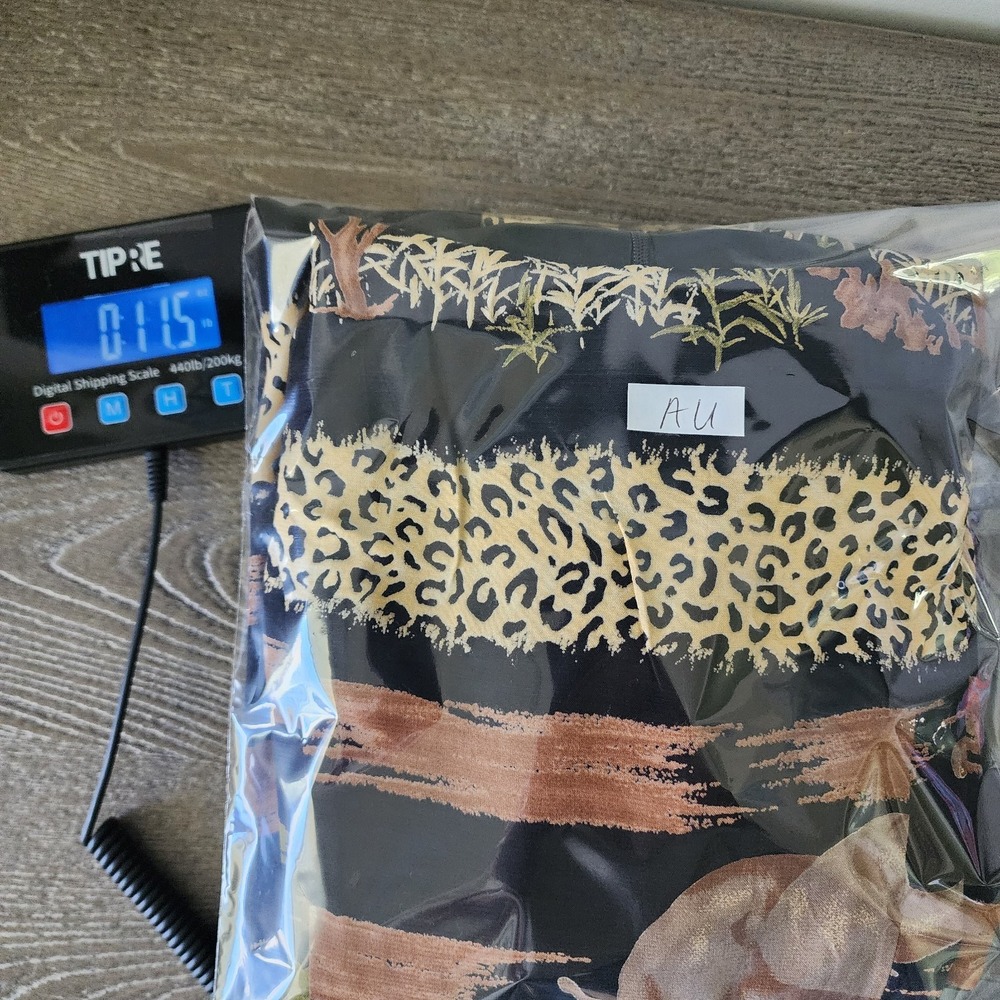 Vintage 90s Safari Maxi Dress S 6 Elephant Leopard Giraffe Mob Layered Phoebe - Picture 16 of 16
